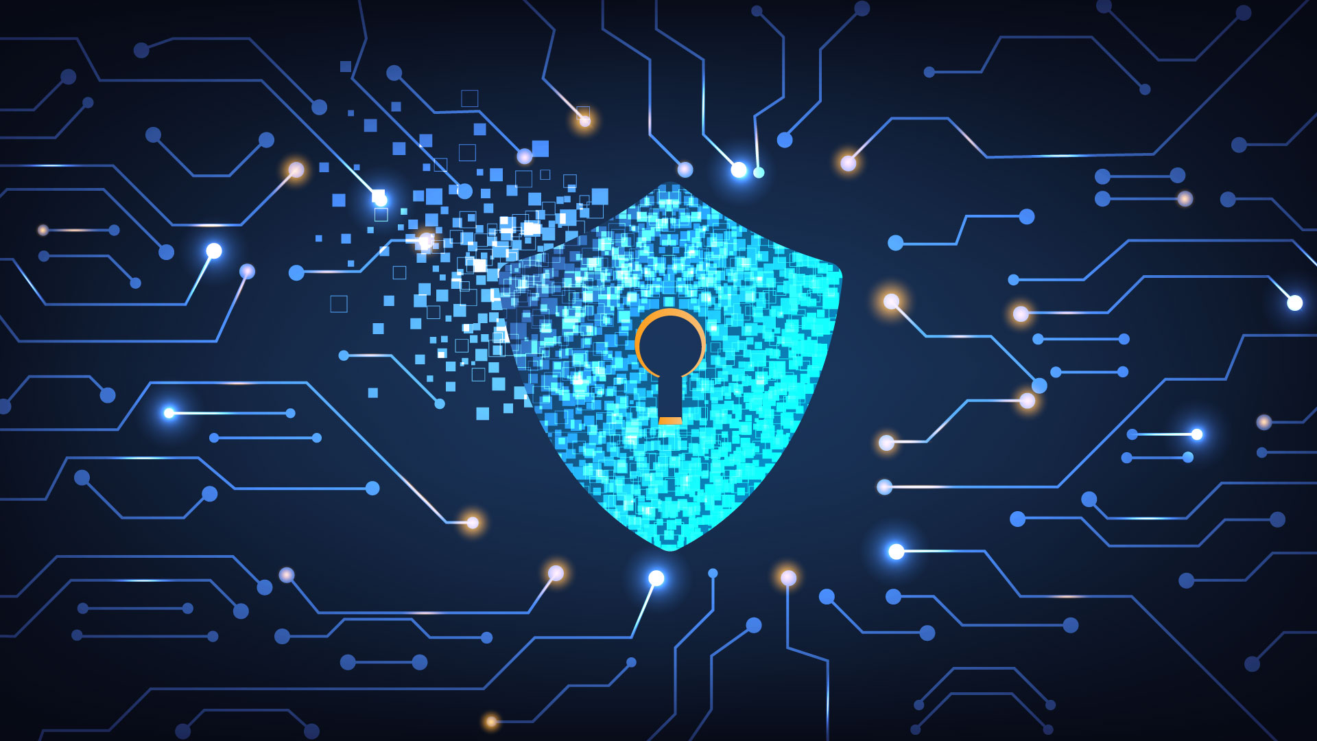 imagem de uma fechadura azul pixelizada retratando a segurança na internet