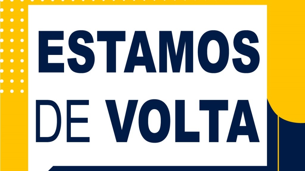 Arte nas cores amarelo e azul com a logo do Judiciário