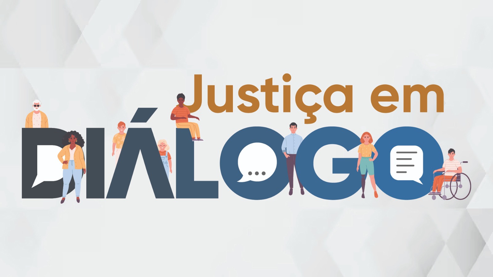 Imagem ilustrativa que mostra o banner com o nome do projeto Justiça em Diálogo