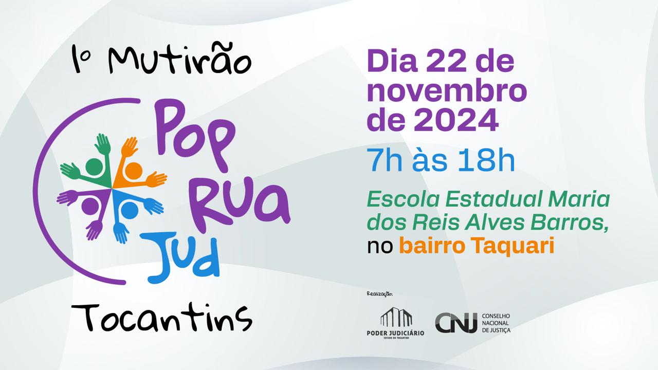 Arte colorida convidando para o Pop Rua Jud Tocantins