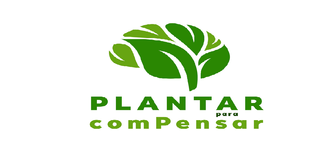 Banner ilustrativo com a imagem de uma árvore e o texto em verde: Plantar para compensar