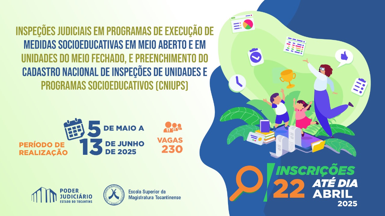 Imagem em tons esverdeados e azuis com informações sobre capacitação voltada a fiscalização carcerária