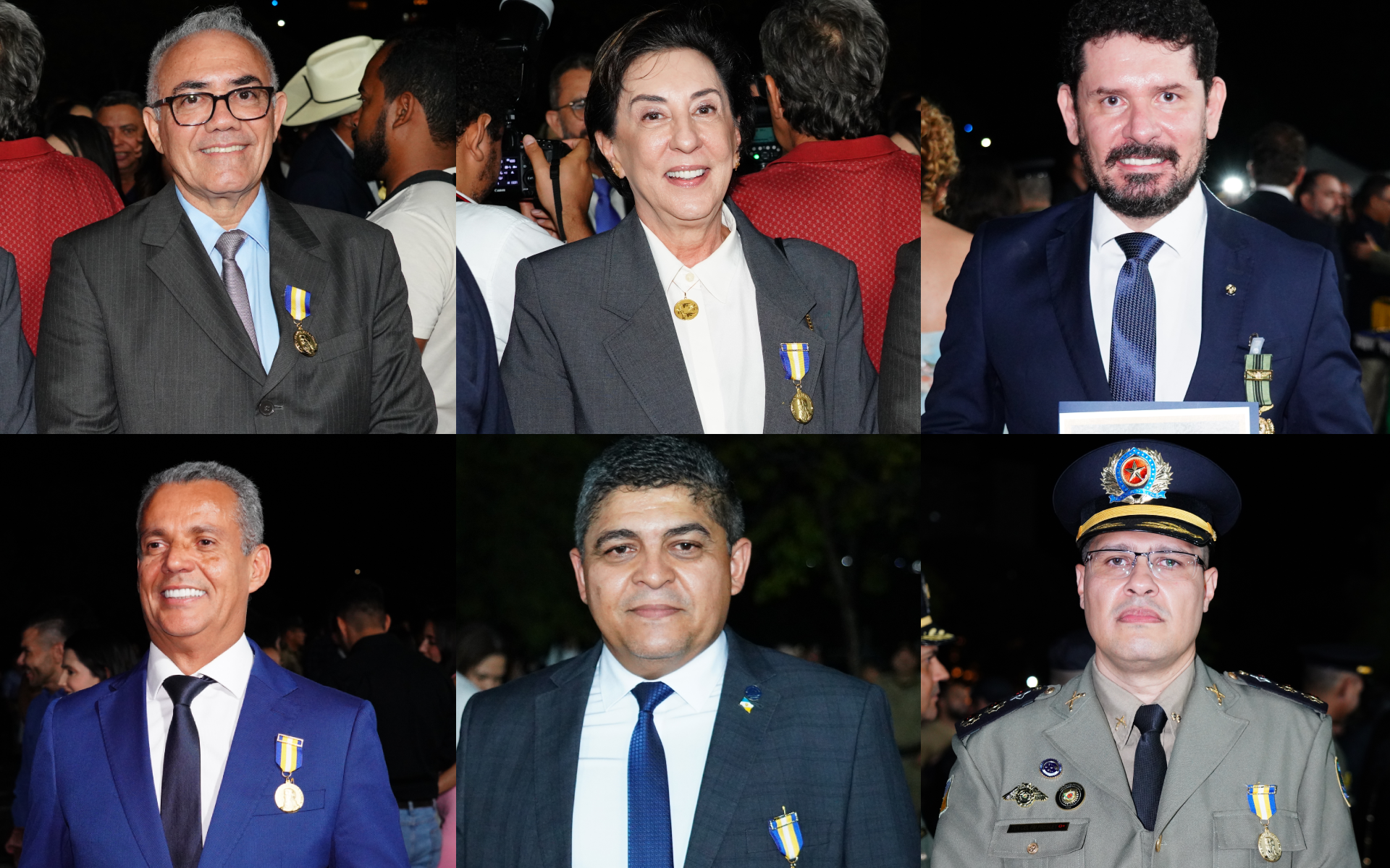 Montagem mostra os membros homenageados pela Polícia Militar