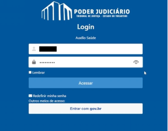 Login do sistema Auxílio Saúde